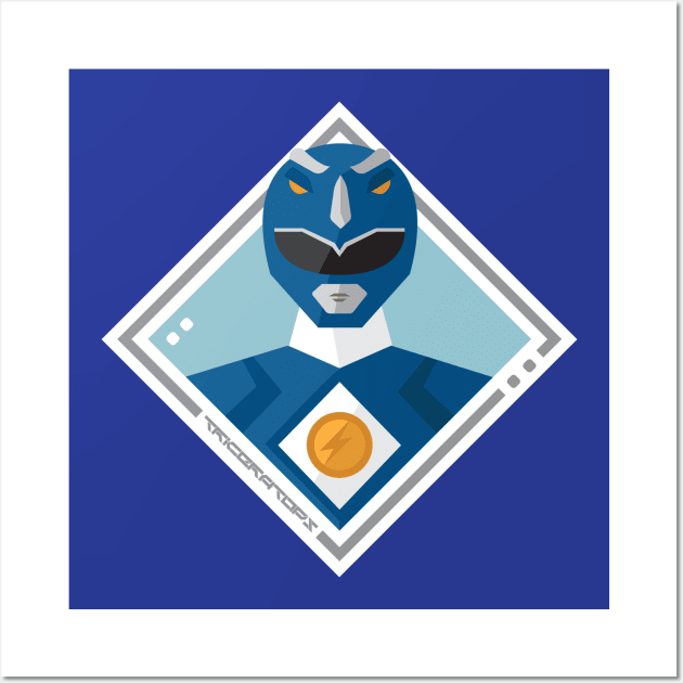 Blue Triceratops Ranger Wall Art by nei1b